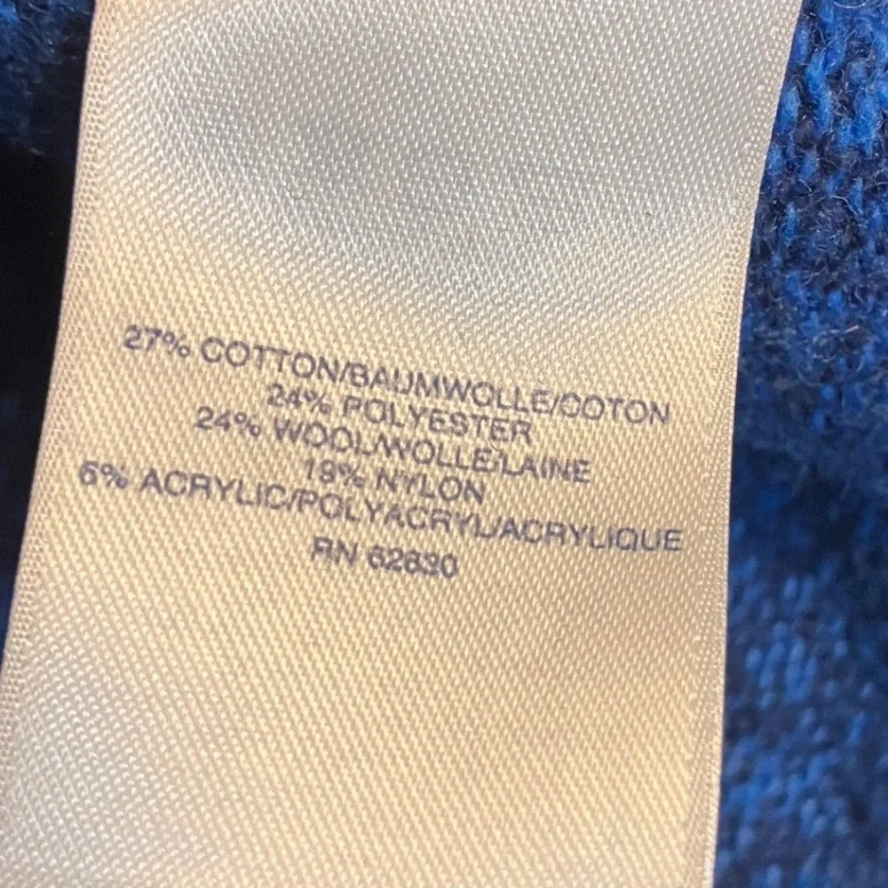 Lands End Blue Snowflake Fair‎ Isle Crew Neck Sweater XL Wool Blend Grandpa Ski